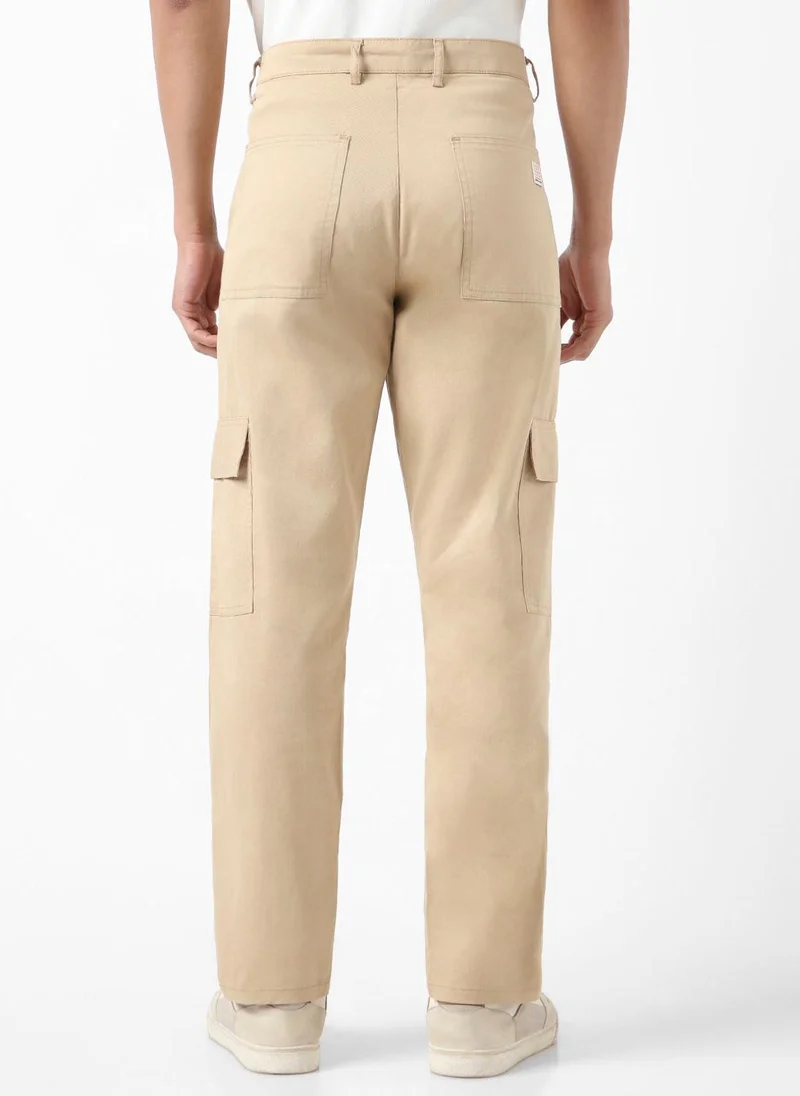 Urbano Fashion  Urbano Fashion Men's Beige Regular Fit Solid Cargo Chino Pant with 6 Pockets Stretchable for Men | Best Price UAE